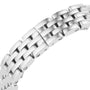 Close-up of the Panthère de Cartier Small Model watch band by Cartier, featuring interlocking silver metal links against a white background.
